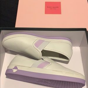 Kate Spade White/Purple slip ons